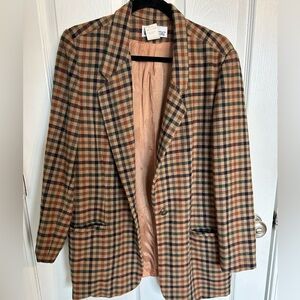 White Stag brown checked blazer coat